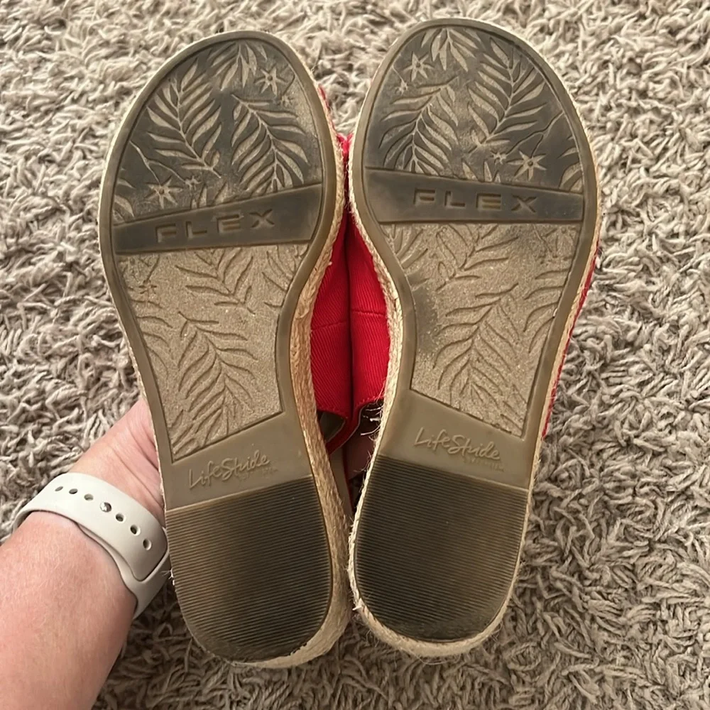 Life Stride Red Women’s Wedge Sandals